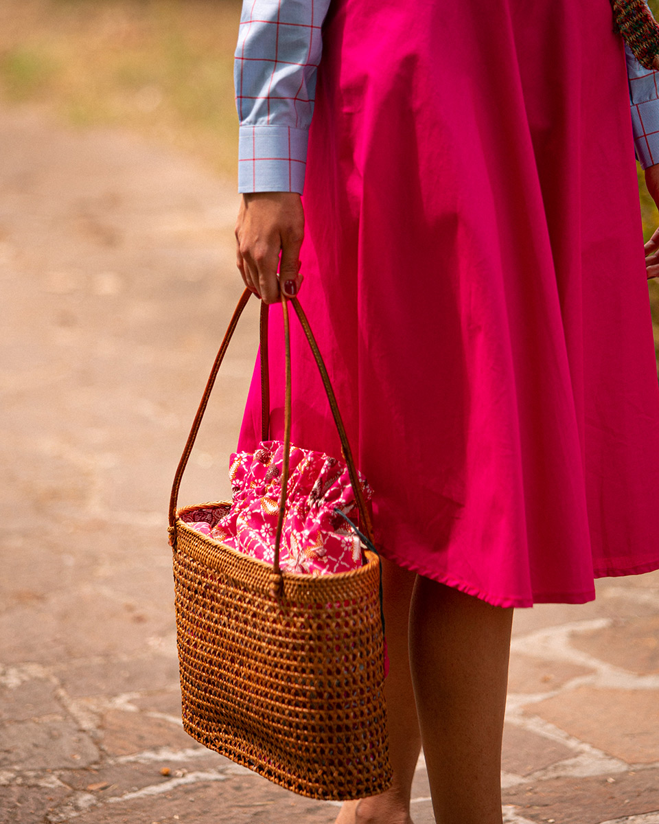 Borsa Rattan Rete di Rose