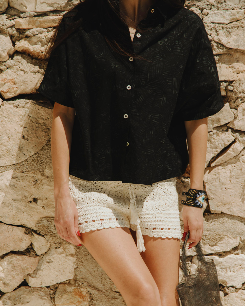 Shorts Crochet avorio