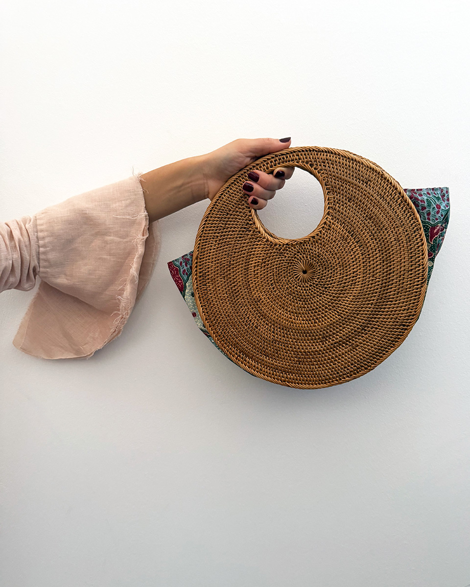 Borsa Cerchio Turchese e Panna